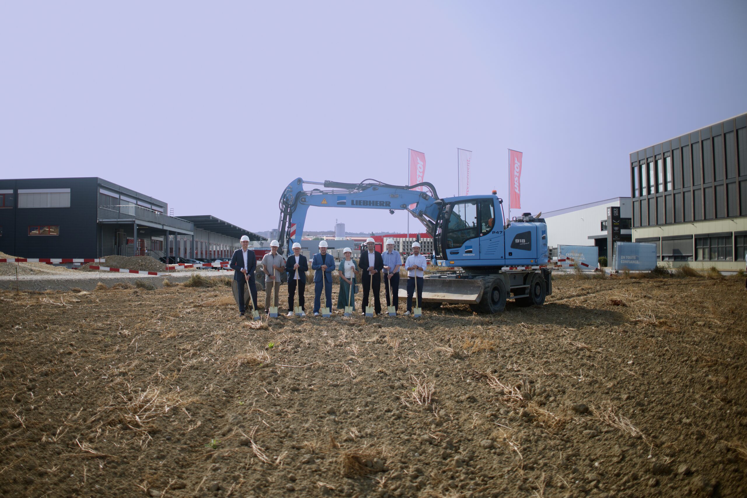 Pose de la première pierre du centre de distribution Pistor à Chavornay